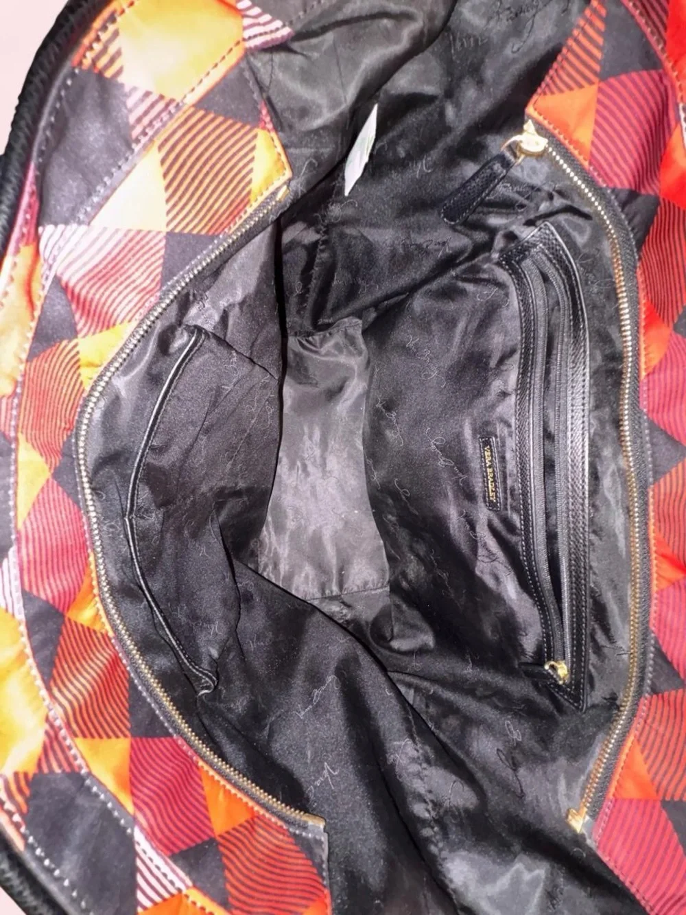 Plaid Red & Black Tote Bag with Black Handles